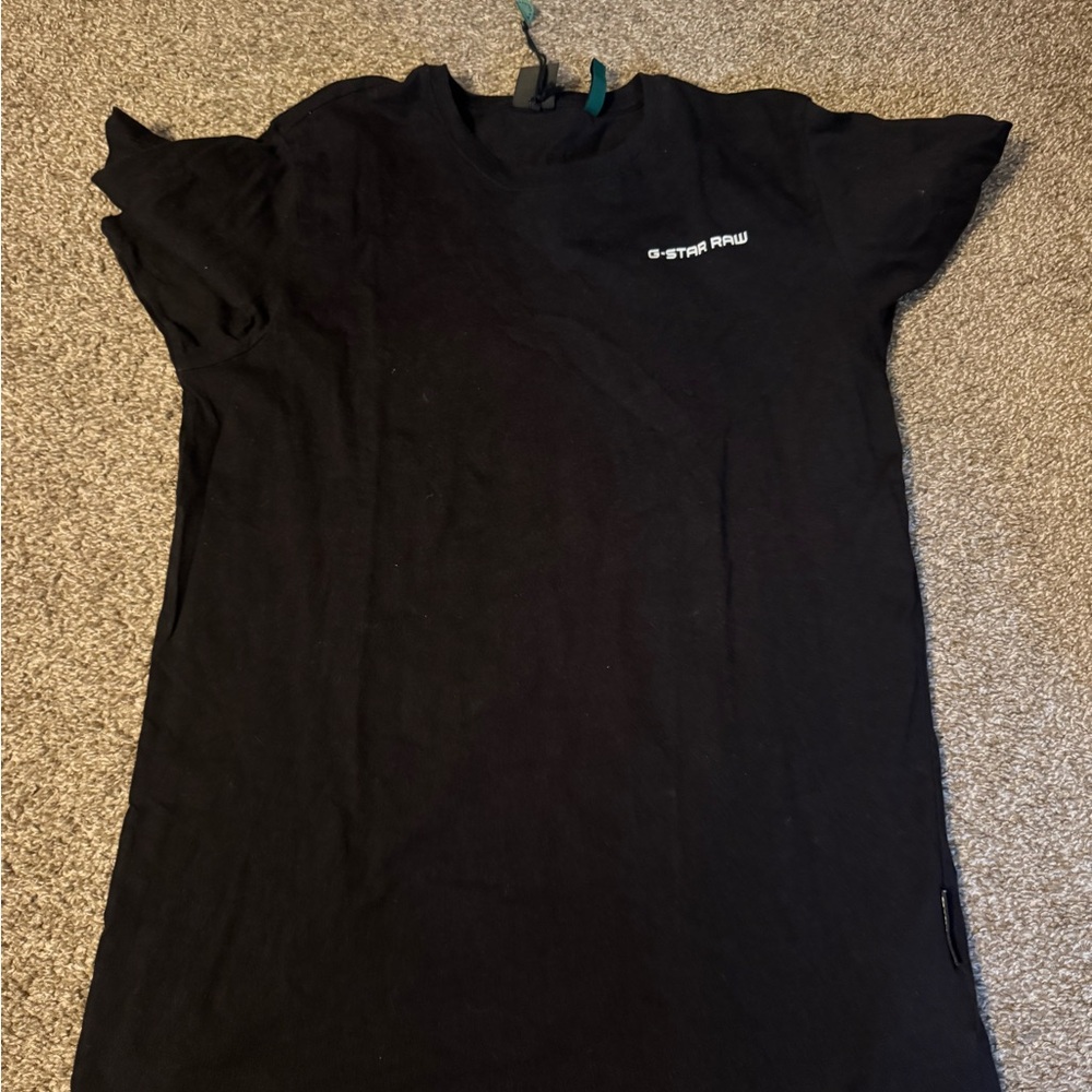 G-Star Raw Black Tee with Label Detail